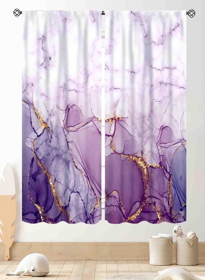 TKUYO Ombre Purple Curtains, Modern Abstract Lavender Gold Glitter Foil Printed Aesthetic Unique Luxury Art Decor Window Treatments Drapery for Bedroom Living Room Bathroom Kitchen 2 Panels, 42"x45" Inch - Image 1